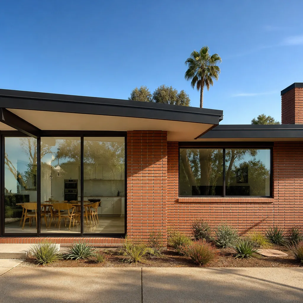 Modern home exterior featuring professional window and glass door replacement